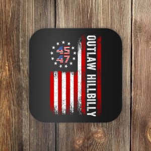 American Flag Trump Vance 2024 Donald Trump J.D. Vance Outlaw Hillbilly Gift Coaster