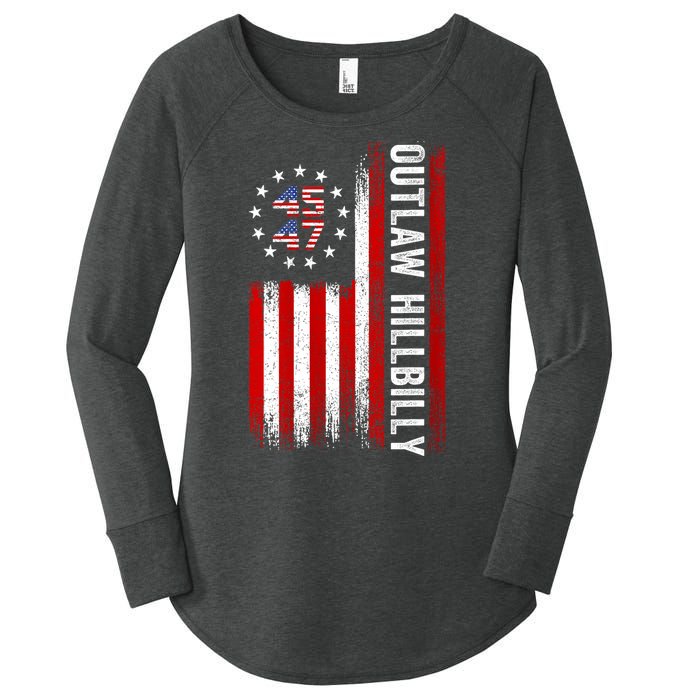 American Flag Trump Vance 2024 Donald Trump J.D. Vance Outlaw Hillbilly Gift Women's Perfect Tri Tunic Long Sleeve Shirt