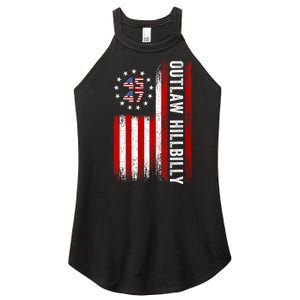 American Flag Trump Vance 2024 Donald Trump J.D. Vance Outlaw Hillbilly Gift Women's Perfect Tri Rocker Tank