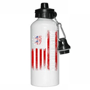 American Flag Trump Vance 2024 Donald Trump J.D. Vance Outlaw Hillbilly Gift Aluminum Water Bottle