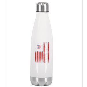 American Flag Trump Vance 2024 Donald Trump J.D. Vance Outlaw Hillbilly Gift Stainless Steel Insulated Water Bottle