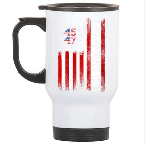 American Flag Trump Vance 2024 Donald Trump J.D. Vance Outlaw Hillbilly Gift Stainless Steel Travel Mug