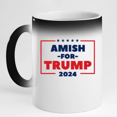 Amish For Trump 2024 11oz Black Color Changing Mug