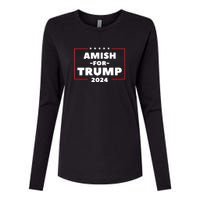 Amish For Trump 2024 Womens Cotton Relaxed Long Sleeve T-Shirt