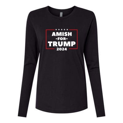 Amish For Trump 2024 Womens Cotton Relaxed Long Sleeve T-Shirt