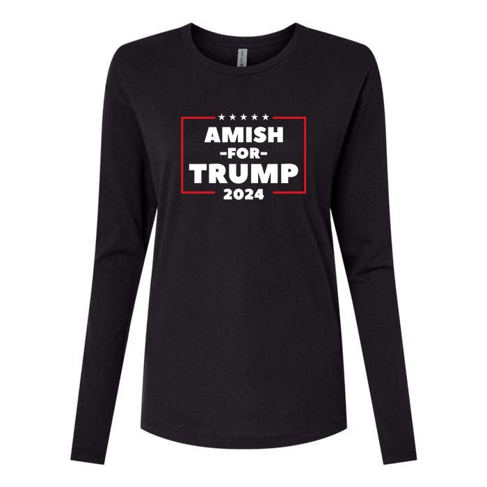 Amish For Trump 2024 Womens Cotton Relaxed Long Sleeve T-Shirt