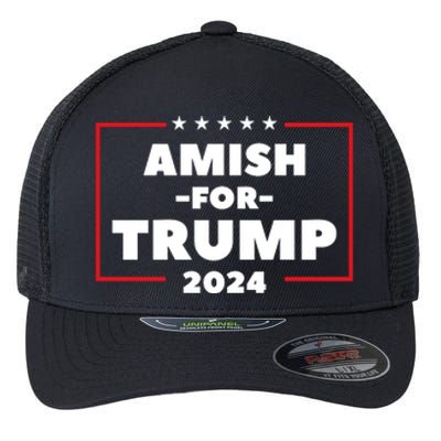 Amish For Trump 2024 Flexfit Unipanel Trucker Cap