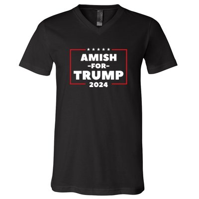 Amish For Trump 2024 V-Neck T-Shirt