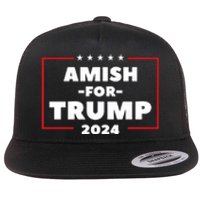 Amish For Trump 2024 Flat Bill Trucker Hat