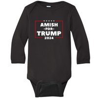 Amish For Trump 2024 Baby Long Sleeve Bodysuit