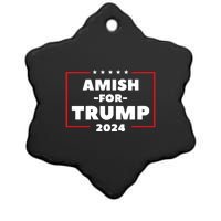 Amish For Trump 2024 Ceramic Star Ornament