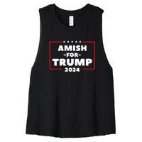 Amish For Trump 2024 Women's Racerback Cropped Tank