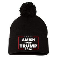 Amish For Trump 2024 Pom Pom 12in Knit Beanie