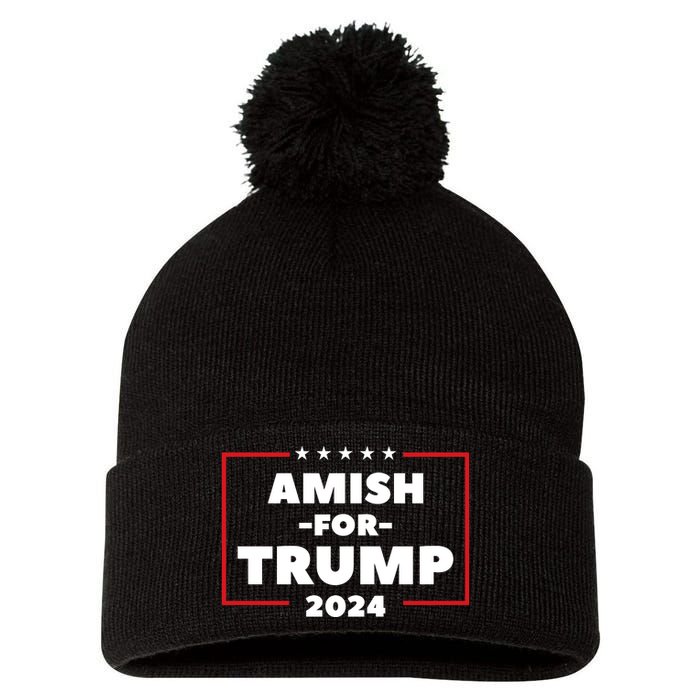 Amish For Trump 2024 Pom Pom 12in Knit Beanie