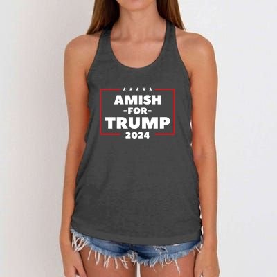 Amish For Trump 2024 Women's Knotted Racerback Tank