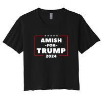 Amish For Trump 2024 Women's Crop Top Tee