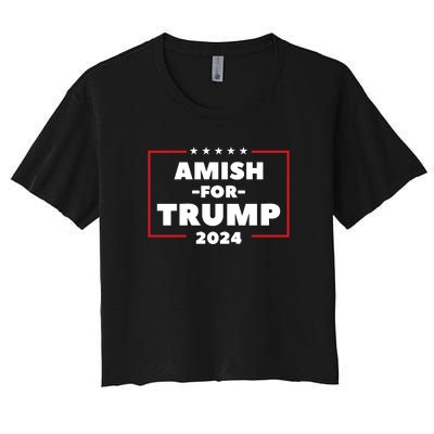 Amish For Trump 2024 Women's Crop Top Tee