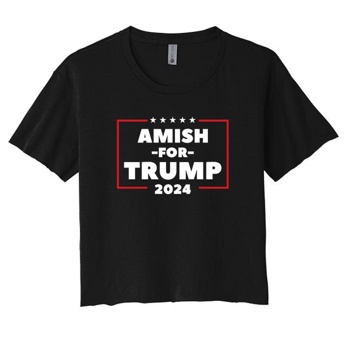 Amish For Trump 2024 Women's Crop Top Tee