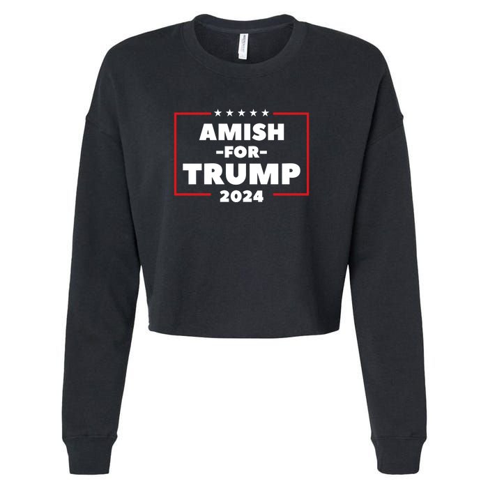 Amish For Trump 2024 Cropped Pullover Crew