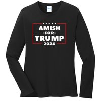 Amish For Trump 2024 Ladies Long Sleeve Shirt