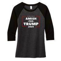 Amish For Trump 2024 Women's Tri-Blend 3/4-Sleeve Raglan Shirt