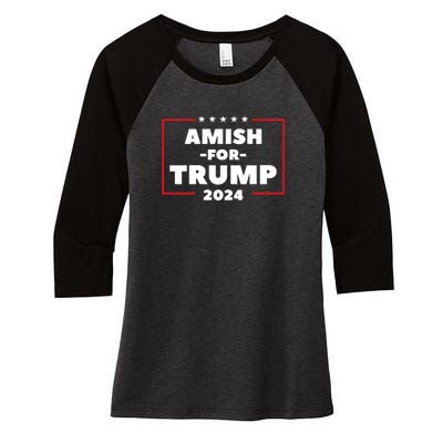 Amish For Trump 2024 Women's Tri-Blend 3/4-Sleeve Raglan Shirt