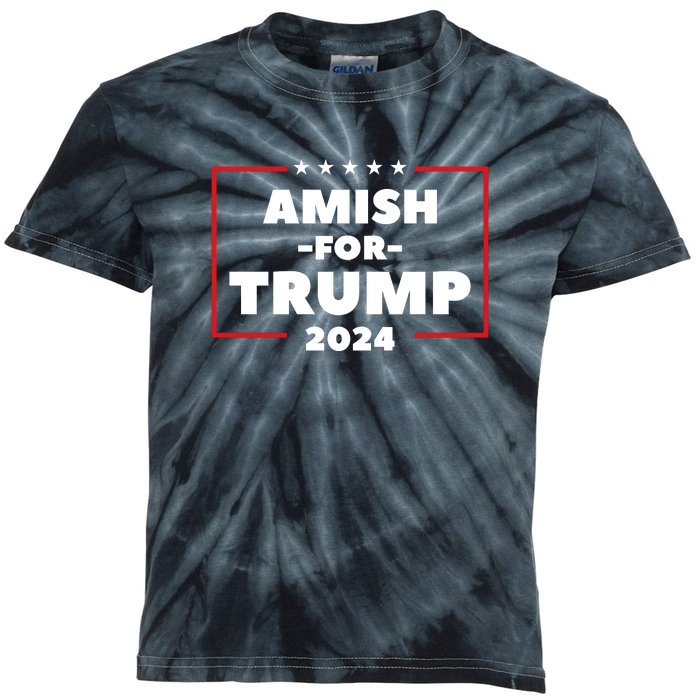 Amish For Trump 2024 Kids Tie-Dye T-Shirt