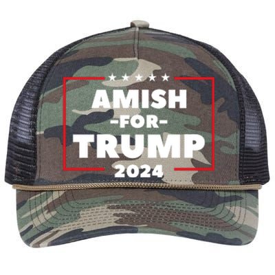 Amish For Trump 2024 Retro Rope Trucker Hat Cap