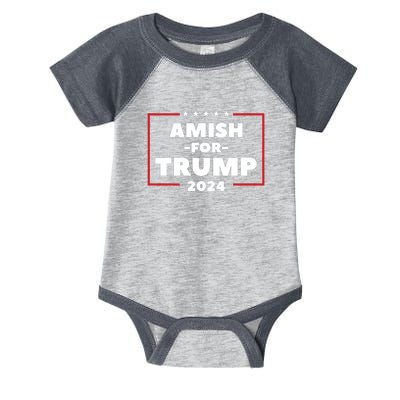 Amish For Trump 2024 Infant Baby Jersey Bodysuit