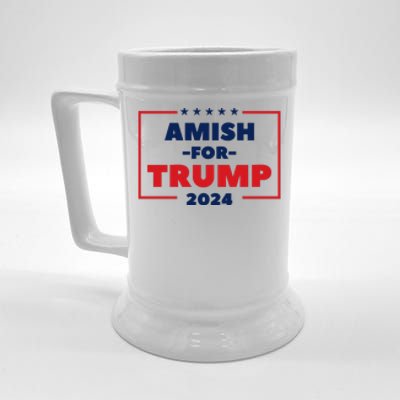 Amish For Trump 2024 Beer Stein