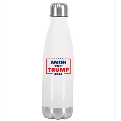 Amish For Trump 2024 Stainless Steel Insulated Water Bottle