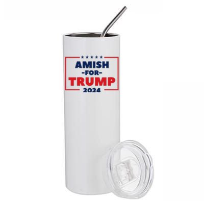 Amish For Trump 2024 Stainless Steel Tumbler