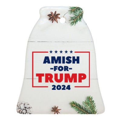 Amish For Trump 2024 Ceramic Bell Ornament