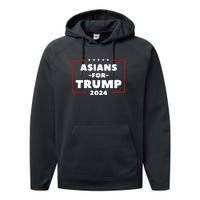 Asians For Trump 2024 Performance Fleece Hoodie