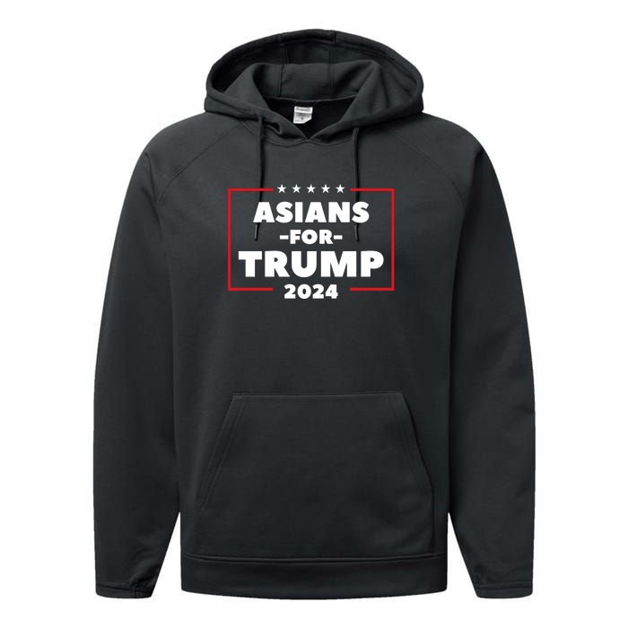 Asians For Trump 2024 Performance Fleece Hoodie