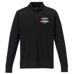 Asians For Trump 2024 Performance Long Sleeve Polo