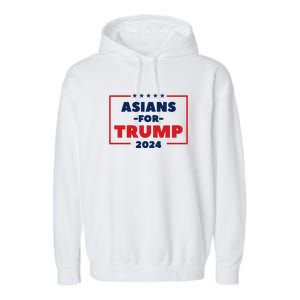 Asians For Trump 2024 Garment-Dyed Fleece Hoodie