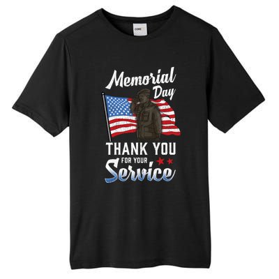 American Flag Thank You For Service Memorial Day Gift Tall Fusion ChromaSoft Performance T-Shirt