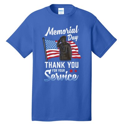 American Flag Thank You For Service Memorial Day Gift Tall T-Shirt