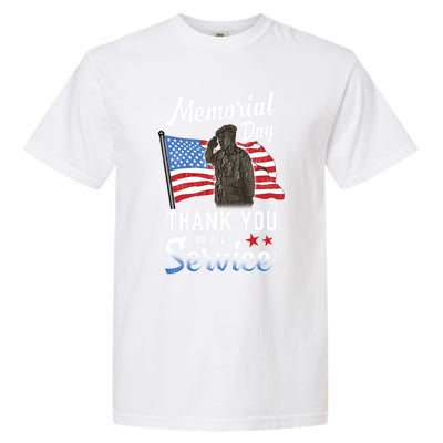 American Flag Thank You For Service Memorial Day Gift Garment-Dyed Heavyweight T-Shirt