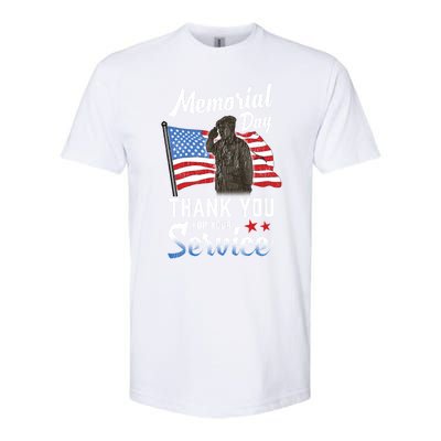 American Flag Thank You For Service Memorial Day Gift Softstyle® CVC T-Shirt