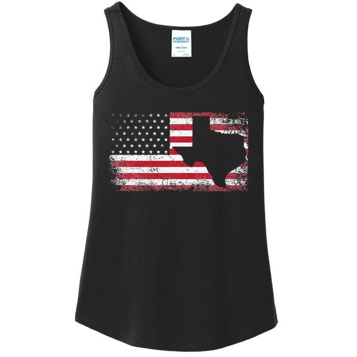 American Flag Texas 4th of July Vintage Gift  Retro Ladies Essential Tank