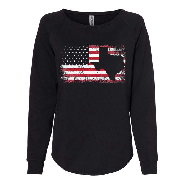 American Flag Texas 4th of July Vintage Gift  Retro Womens California Wash Sweatshirt