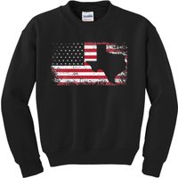 American Flag Texas 4th of July Vintage Gift  Retro Kids Sweatshirt