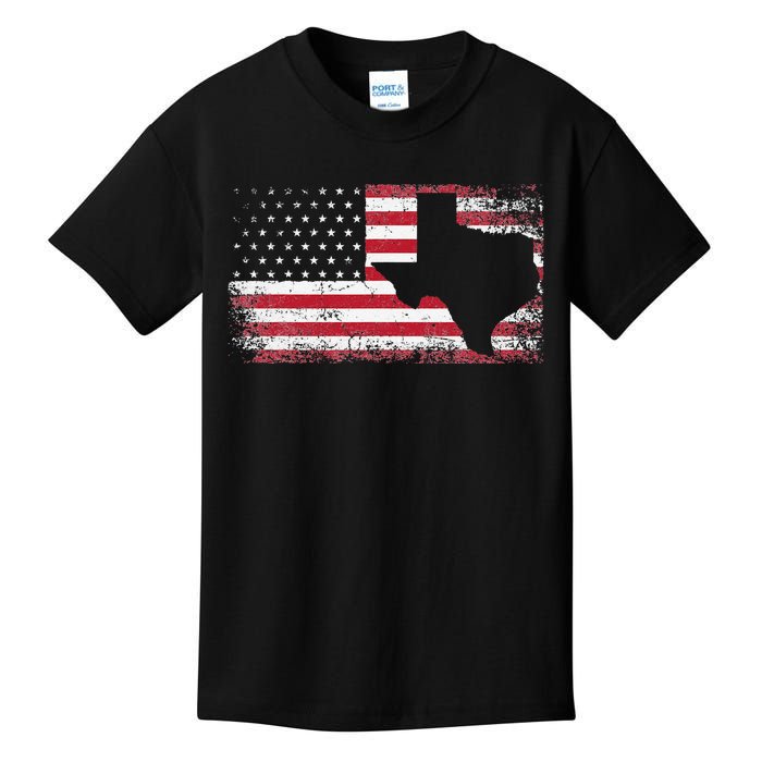 American Flag Texas 4th of July Vintage Gift  Retro Kids T-Shirt