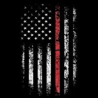 American Flag Thin Red Line Firefighter Support Patriotic Cooling Performance Crew T-Shirt