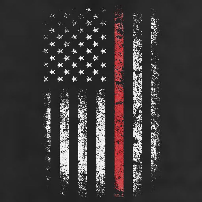 American Flag Thin Red Line Firefighter Support Patriotic Beanie