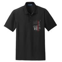 American Flag Thin Red Line Firefighter Support Patriotic Dry Zone Grid Polo