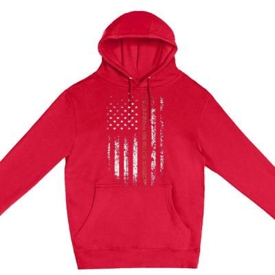 American Flag Thin Red Line Firefighter Support Patriotic Premium Pullover Hoodie