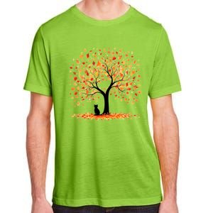 Artistic Fall Tree With Black Cat Watercolor Gift Adult ChromaSoft Performance T-Shirt